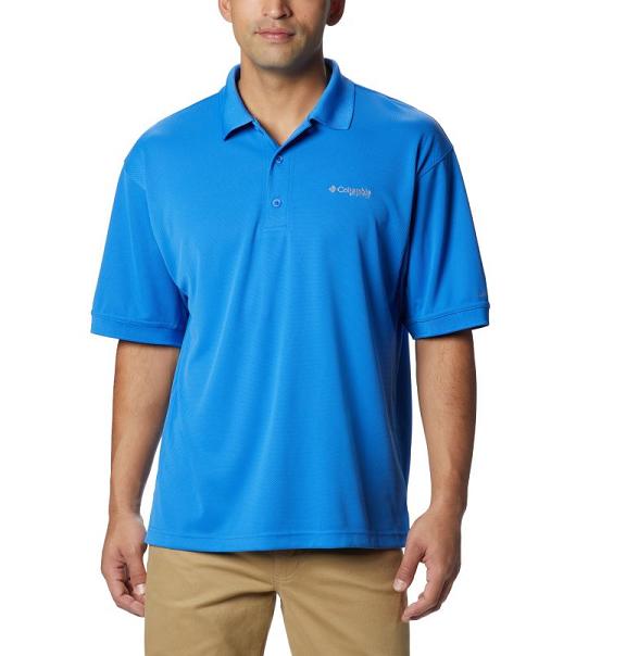 Columbia PFG Perfect Cast Polo Blue For Men's NZ6987 New Zealand